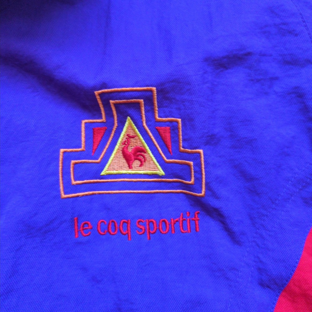 Vtg 90s Le Coq Sportif Colorblock Tracksuit Purple Orange Red Colorful Set M - Picture 6 of 15